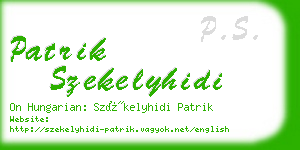 patrik szekelyhidi business card